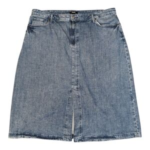 Simply Vera Stretch Midi Denim Skirt Front Slit XXL
